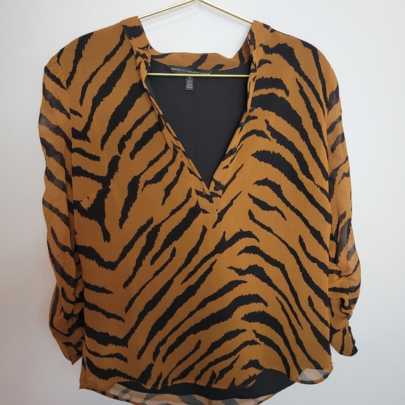 White House Black Market Tops - Small WHBM White House Black Market Tiger Print Stripe Blouse